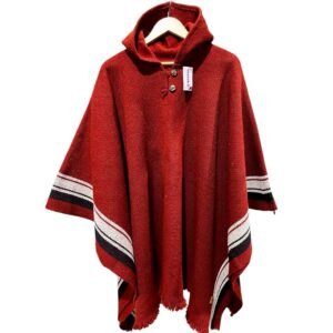 Poncho cordillera alto, rojo oscuro