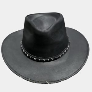 Sombrero de Cuero modelo: Australiano, Unisex – color negro – Nadina