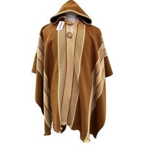 Poncho artesanal de lana con capucha | hecho en Chile